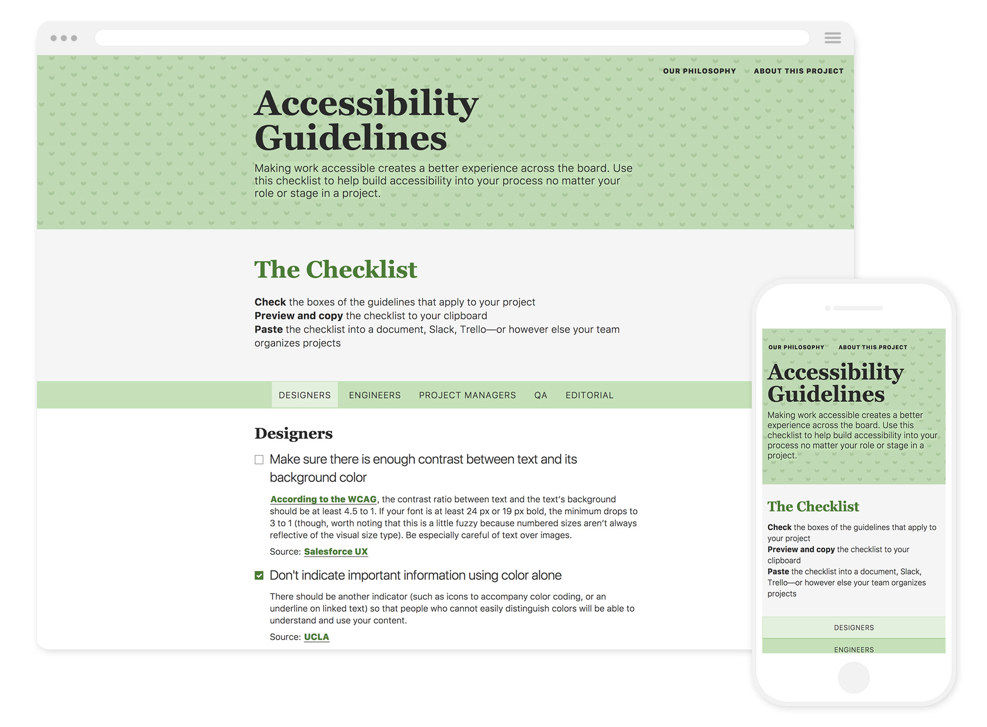 Image of the Accessibility Guidelines website